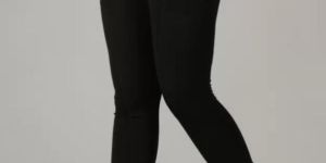 Ladies Solid Black Track Pants