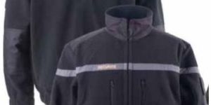 Mens Black Security Polar Fleece Jacket