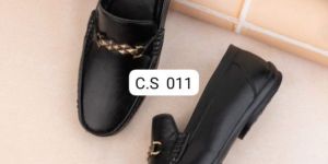 CS-011 Mens Black Leather Loafers