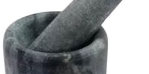 3x3 Inch Grey Marble Mortar & Pestle