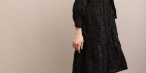 Black Fit Flare Designer Western Dress