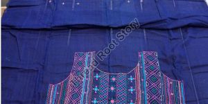 Pure Handloom Cotton Blue Blouse Fabric