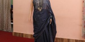 Grey Khadi Cotton Sarees
