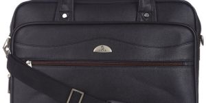 Kara Black Unisex Vegan Faux Leather Laptop Bag