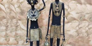 Bell Metal Tribal Couple Figurine