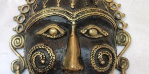 Bell Metal Tribal Mask Wall Hanging