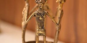 Bell Metal Tribal Themed Pen Stand