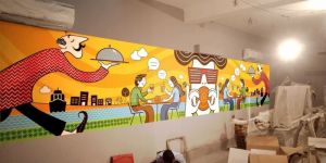 Play School Cartoon Wall Designing Service