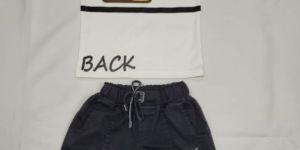Boys Printed White T-Shirt & Shorts Set