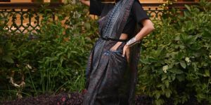 Ajrakh Modal Silk Saree