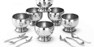 Stainless Steel Ice Cream Cup with Spoon