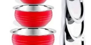 Stainless Steel Red Handi with Lid