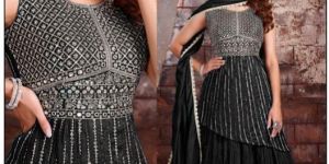 a 18 Black Georgette Gown