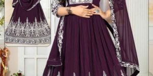 Maroon Georgette Gown