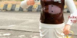 Fiber Tea Man Statue