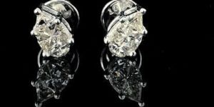 AUT821 Pie Cut Diamond Stud Earrings