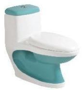 Aqua Green White Water Closet