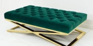 Modern Green Ottoman Bench