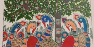Madhubani Birds Tree Nature Painting