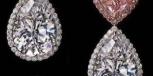 PEAR AND HEART SHAPE WOMAN GIRL GIFT DIAMOND EARRINGS