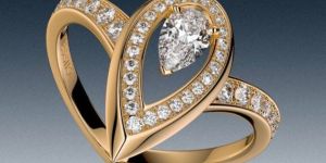 PEAR AND ROUND DIAMOND ENGAGEMENT WEDDING WOMAN AND GIRLS GIFT DIAMOND RING