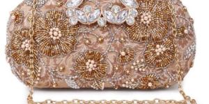 Periwinkle Embellished Beaded Clutch Bag