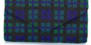 Stylish Geometric Beaded Clutch Bag