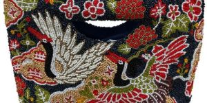 Vibrant Bird & Flower Embroidery Bag