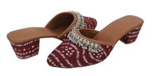 Mojari Art Handicraft Embroidered Heel Mojari Jutti