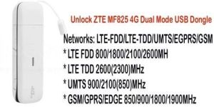 Unlock ZTE MF825 4G Dual Mode USB Dongle