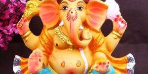 10 Inch Kripalu Eco-Friendly Ganesha Idol in Shethjii Position of Ganpati