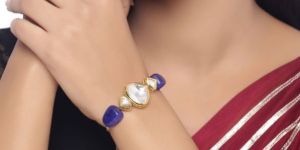 SH13-1808 Shoshaa Blue Kundan Bracelet