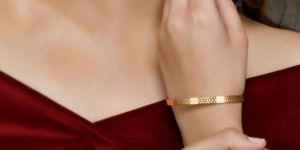 SH28-MH-BG-3426 Shoshaa Gold Plated Handcrafted Bangles Set Of 2 Pcs