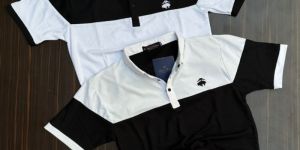 IMPORTED SAP MATTY LYCRA FABRIC Half Sleeves Collar T-shirts