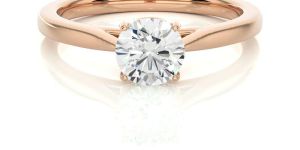 Round Cut Diamond Rose Gold Ring
