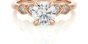 Round Shape Rose Gold Diamond Ring