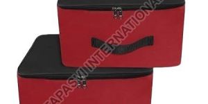 2 Pcs Combo Black & Red Nylon Wardrobe Storage Bag