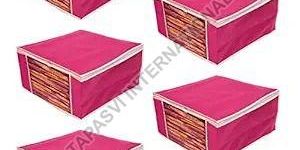 5 Pcs Combo Pink Plain Storage Bag