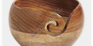Wooden Knitting Yarn Bowl