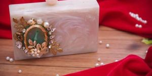 Pink Resin Clutch Bag