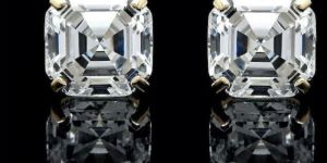 1.00 CT Asscher Cut Diamond Stud Earrings
