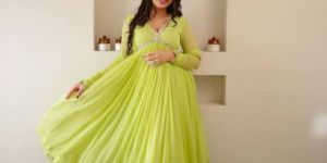 Green Georgette Anarkali Suit