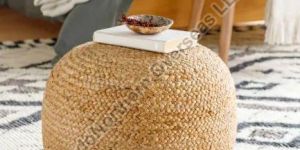 Jute Braided Pouf