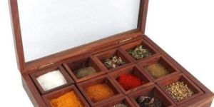 12 Compartment Wooden Spice Box