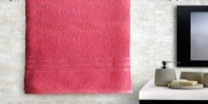 Solid Crepe PC Dyed Popcorn Weave Terry Bath Towel with Dobby Border