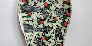Hand Painted Fish Shaped Wooden Tray