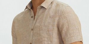 Mens Half Sleeves Linen Shirt