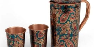 Printed Copper Jug Glass Set