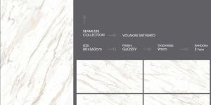 Volakas Satvario Glossy Finish Seren Collection Vitrified Tiles