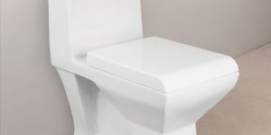Ceramic White Floor Mounted Toilet Seat Commode
